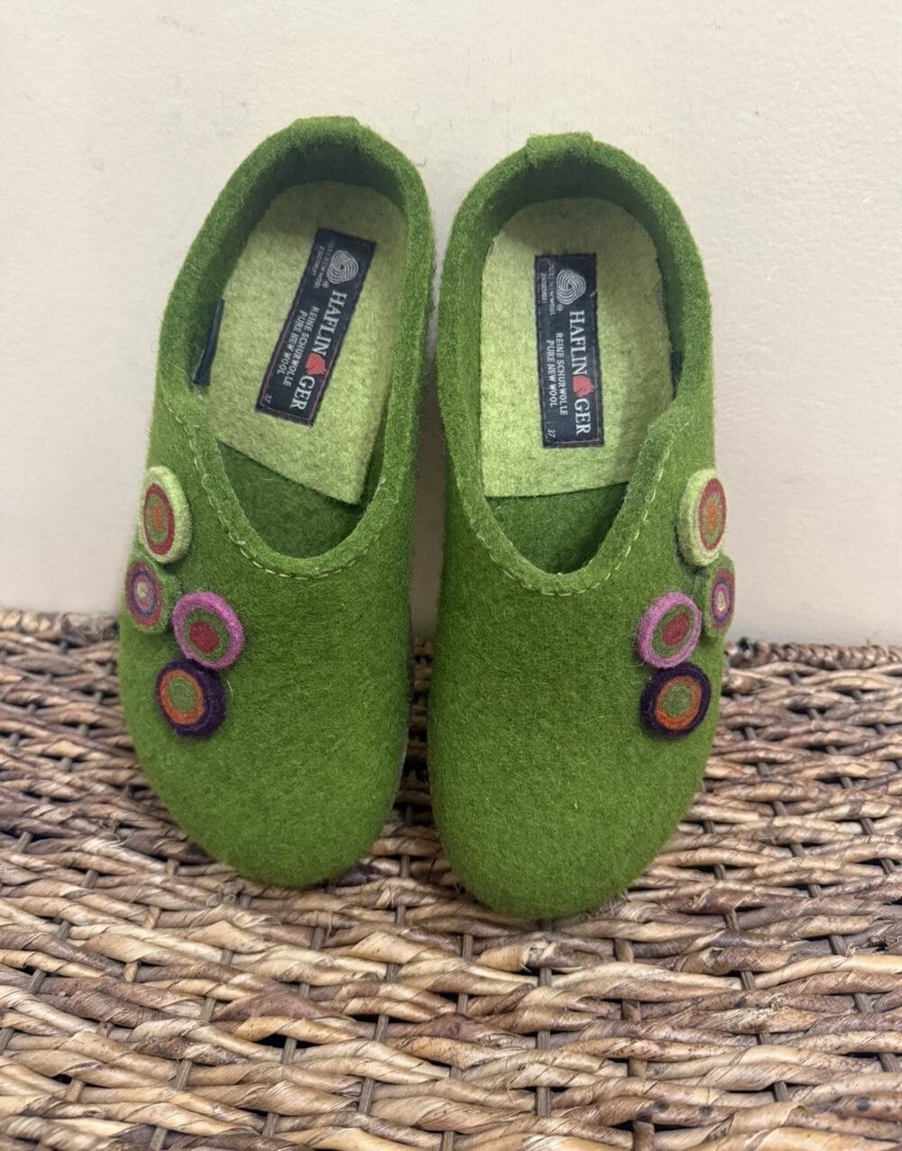 Haflinger Grizzly Kanon Chloe Clogs Mules Slippers Wool Women's 37 EU/ 6.5/7 USA